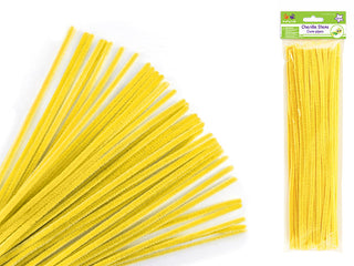 PIPE CLEANERS | 6mm x 30cm | 40 pk | YELLOW | CHENILLE STEMS | SUPPLIES | GC024O