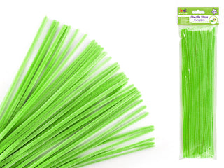 PIPE CLEANERS | 6mm x 30cm | 40 pk | LIME GREEN | CHENILLE STEMS | SUPPLIES | GC024S