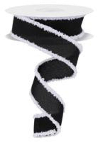 RIBBON | 1.5" X 10 YD | FAUX ROYAL WITH DRIFT | BLACK/WHITE | RGC8113X6