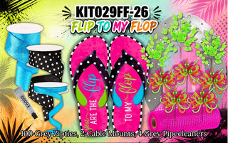 WREATH KIT | FLIP TO MY FLOP - SUMMER WREATH | HOT PINK/TURQU/OR/GREEN | KIT0129FF-26can