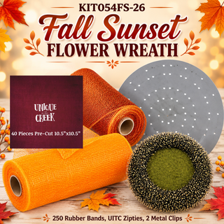 DIY WREATH KIT | FALL SUNSET FLOWER  | BURGUNDY/2 TONE BURG/GOLD/2 TONE YELLOW/GOLD | KIT054FS-26can