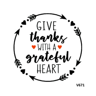 Vinyl Decal | Give Thanks With a Grateful Heart | Thanksgiving | Autumn | Fall