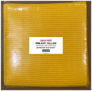 Decomesh | Pre-Cut Horizontal Wide Stripe | 20 piece pack | YELLOW